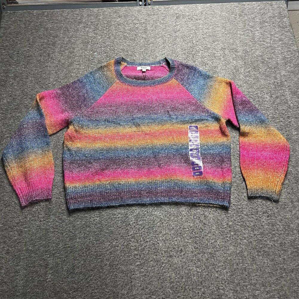NEW Steve Madden BB Dakota Sweater Women's Size XXL 2XL Ombre Stripes NWT
